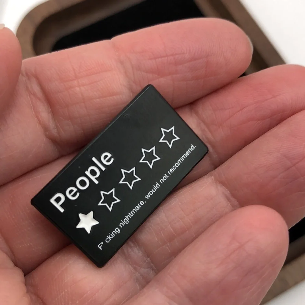 3/$25 Rectangle Unisex Pin Giving People a 1 out of 5 Star Rating